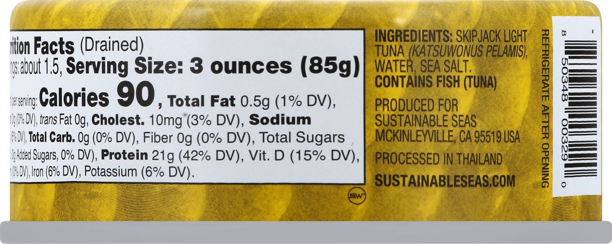 slide 4 of 7, Sustainable Seas Chunk Light Tuna In Water, 5 oz