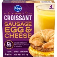 slide 1 of 3, Kroger Sausage Egg & Cheese Croissant, 4 ct; 18 oz