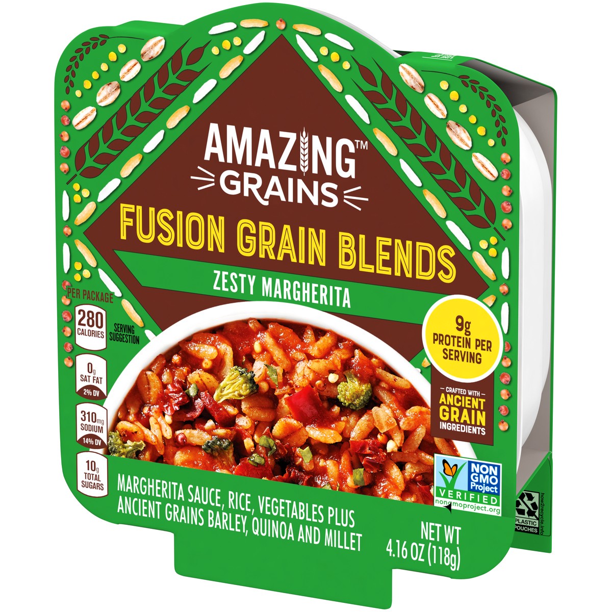 slide 7 of 14, Amazing Grains Zesty Margherita Fusion Grain Blend, 4.16 oz Bowl, 118 g