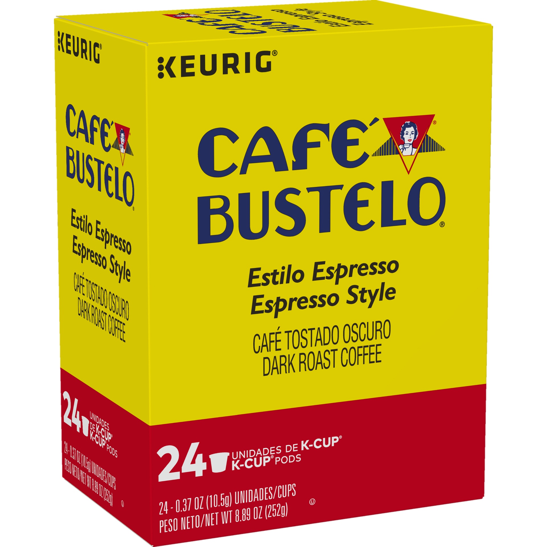 slide 2 of 4, Café Bustelo Espresso Roast Coffee K-Cup Pods, 0.37 Oz, Box Of 24 Pods, 24 ct