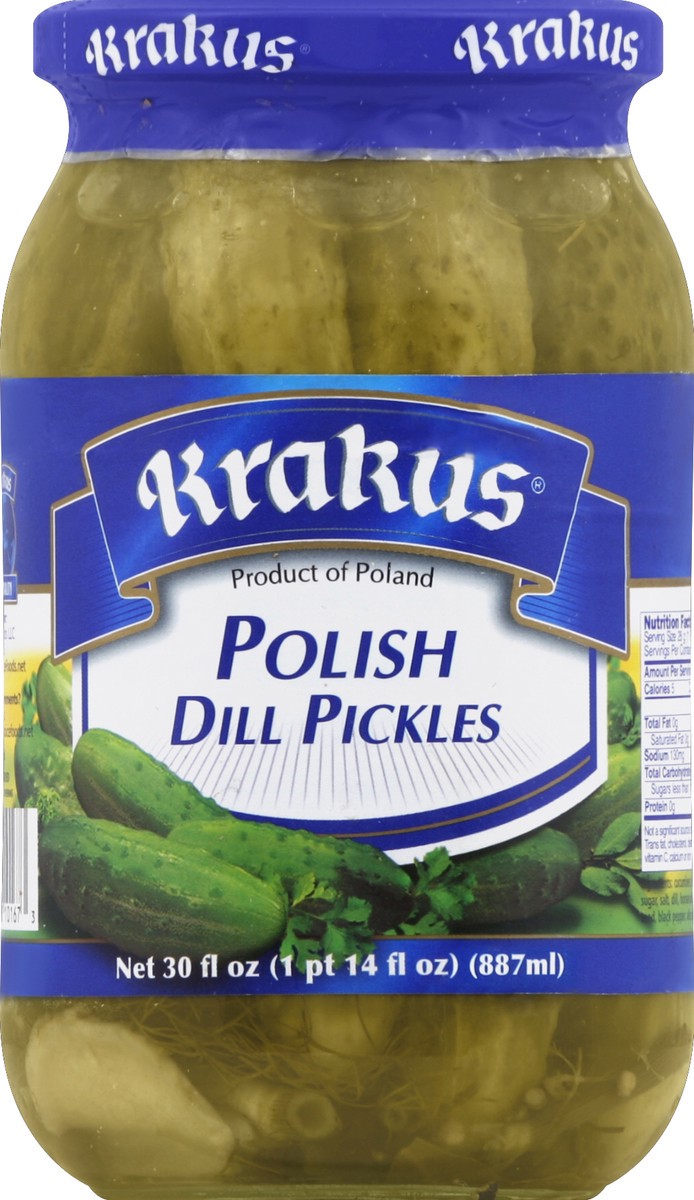 slide 2 of 2, Krakus Polish Dill Pickles, 30 fl oz