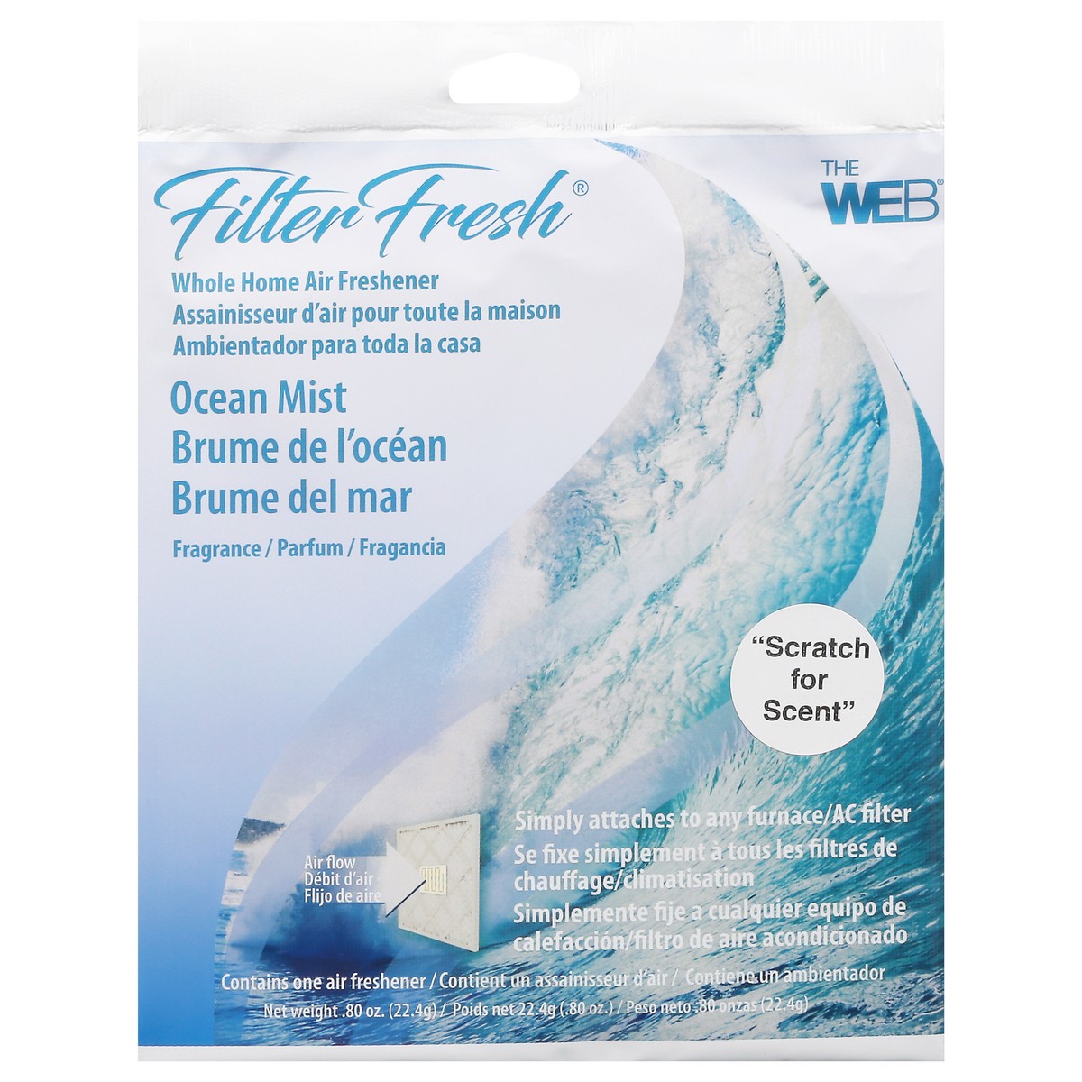 slide 1 of 9, Filter Fresh The Web Whole Home Ocean Mist Air Freshener 0.80 oz, 0.8 oz