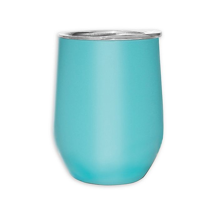 slide 1 of 2, Oggi Cheers Stainless Steel Wine Tumbler - Turquoise, 1 ct