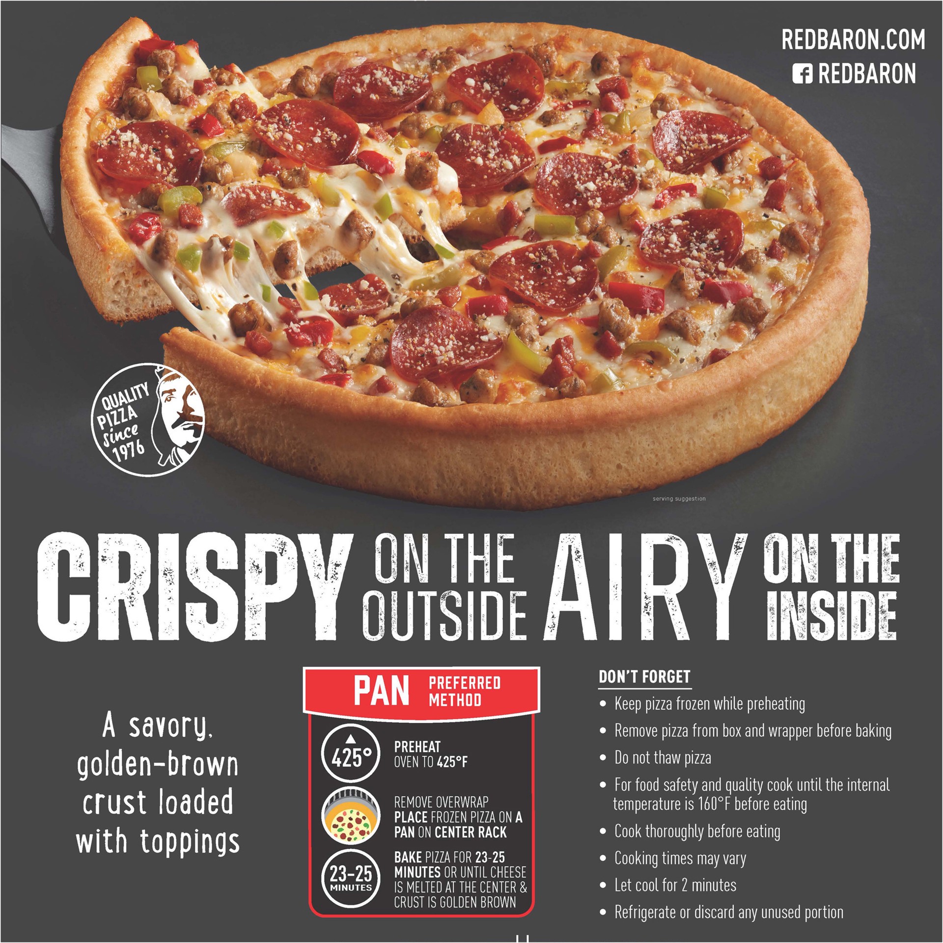 slide 2 of 5, Red Baron Fully Loaded Supreme Original Crust Frozen Pizza, 28.78 oz