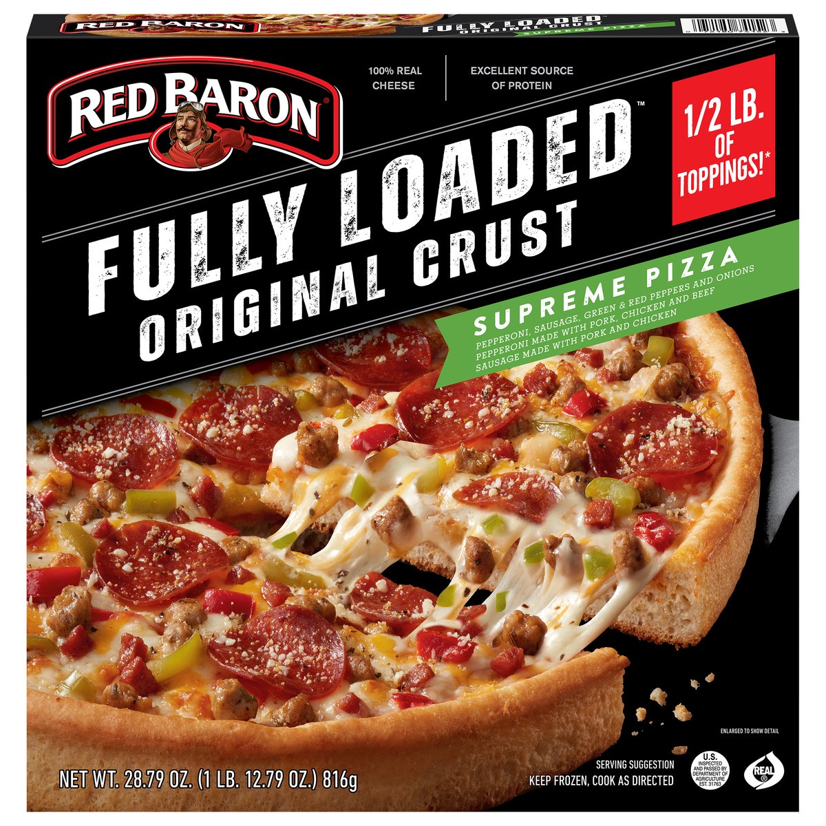 slide 1 of 5, Red Baron Fully Loaded Supreme Pizza 28.79 oz, 28.79 oz