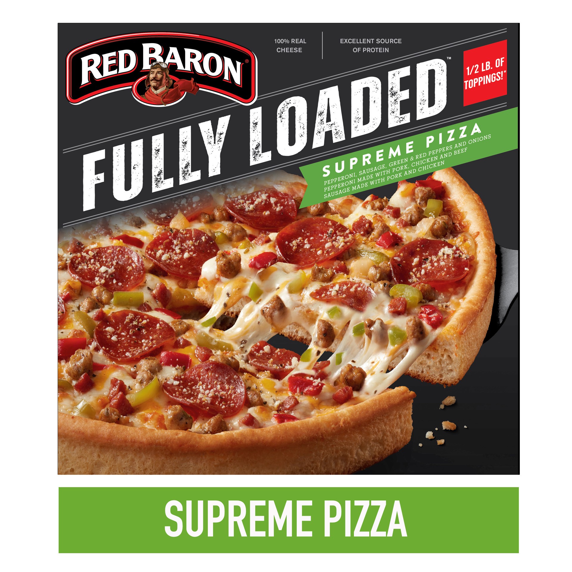 slide 5 of 5, Red Baron Fully Loaded Supreme Pizza 28.79 oz, 28.79 oz
