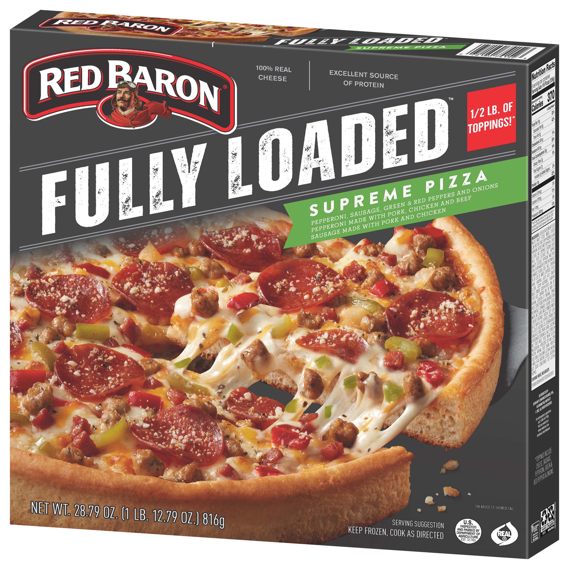 slide 3 of 5, Red Baron Fully Loaded Supreme Original Crust Frozen Pizza, 28.78 oz