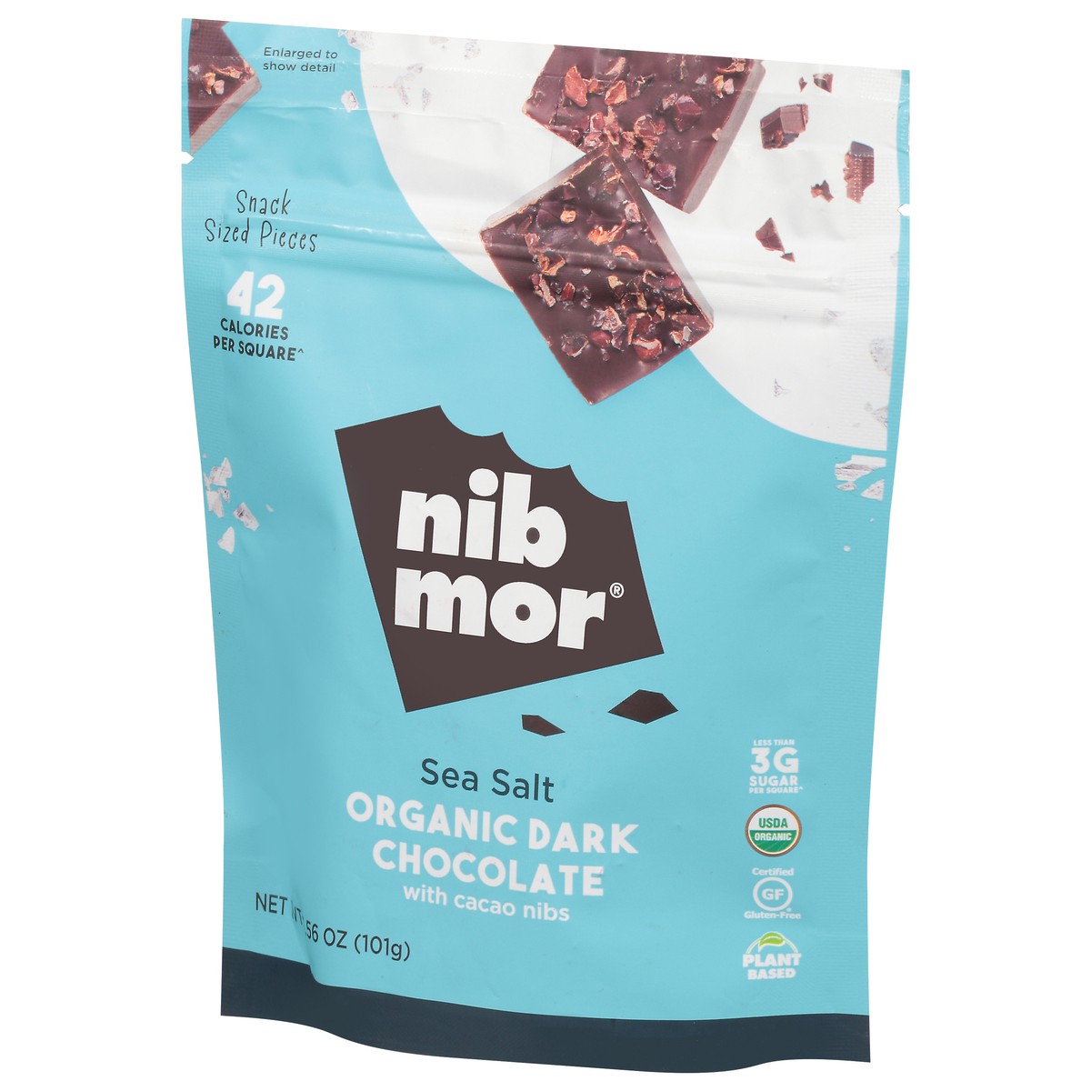 slide 4 of 12, NibMor Organic Sea Salt Dark Chocolate with Cacao Nibs 3.56 oz, 3.56 oz