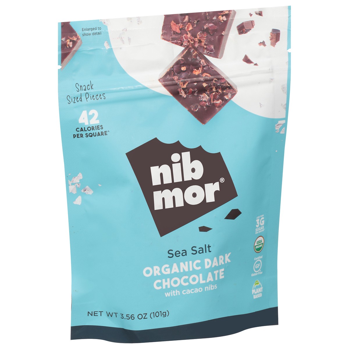 slide 11 of 12, NibMor Organic Sea Salt Dark Chocolate with Cacao Nibs 3.56 oz, 3.56 oz