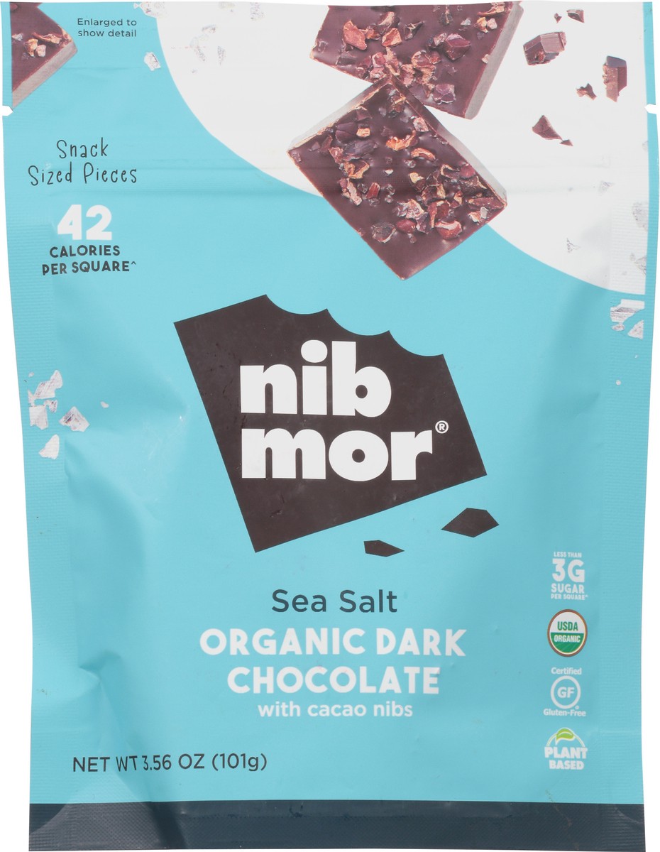 slide 10 of 12, NibMor Organic Sea Salt Dark Chocolate with Cacao Nibs 3.56 oz, 3.56 oz