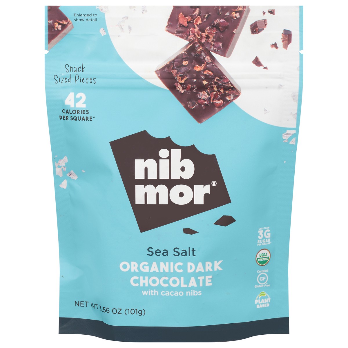 slide 1 of 12, NibMor Organic Sea Salt Dark Chocolate with Cacao Nibs 3.56 oz, 3.56 oz