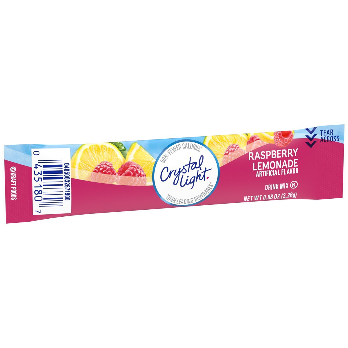 slide 3 of 8, Crystal Light Sugar Free Raspberry Lemonade Powdered Drink Mix, Caffeine Free, 0.8 oz Packet, 0.08 oz