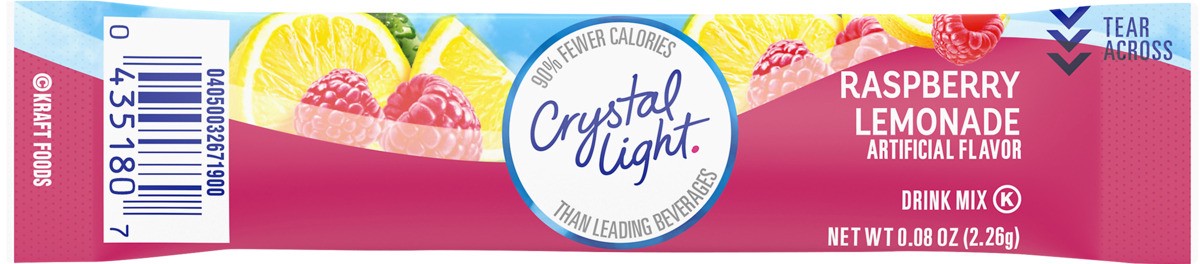 slide 4 of 8, Crystal Light Sugar Free Raspberry Lemonade Powdered Drink Mix, Caffeine Free, 0.8 oz Packet, 0.08 oz