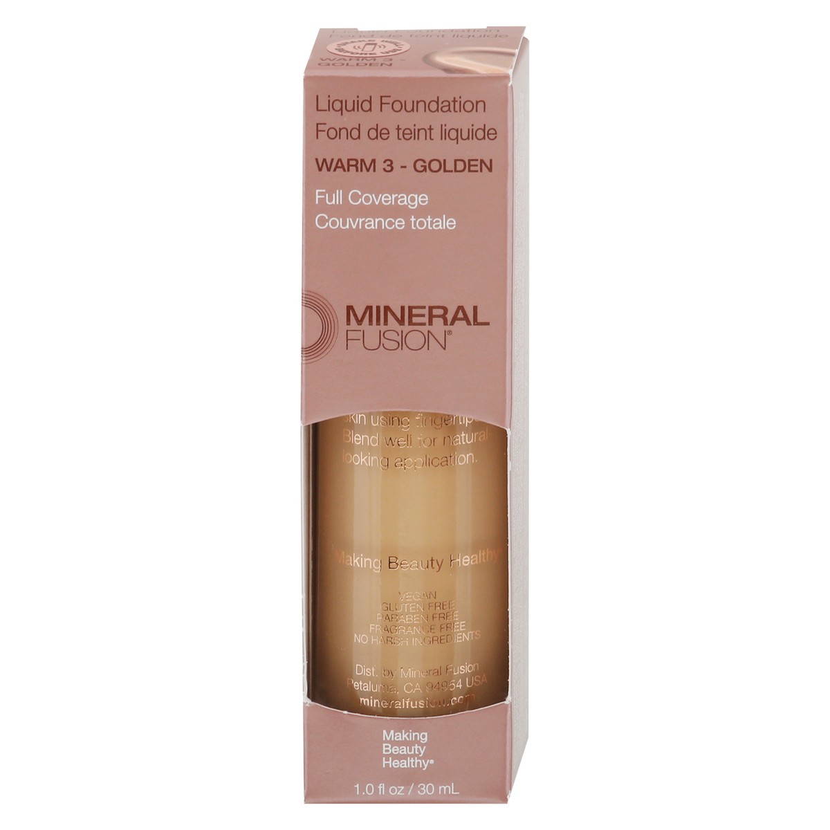 slide 5 of 12, Mineral Fusion Warm 3 - Golden Full Coverage Liquid Foundation 1.0 fl oz, 1 ct