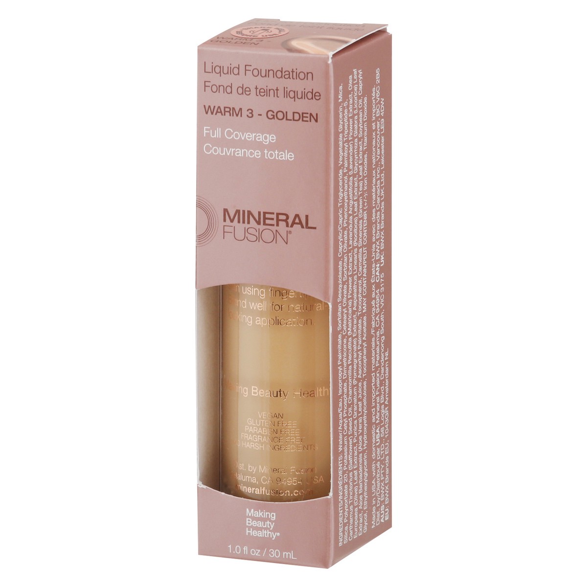 slide 8 of 12, Mineral Fusion Warm 3 - Golden Full Coverage Liquid Foundation 1.0 fl oz, 1 ct