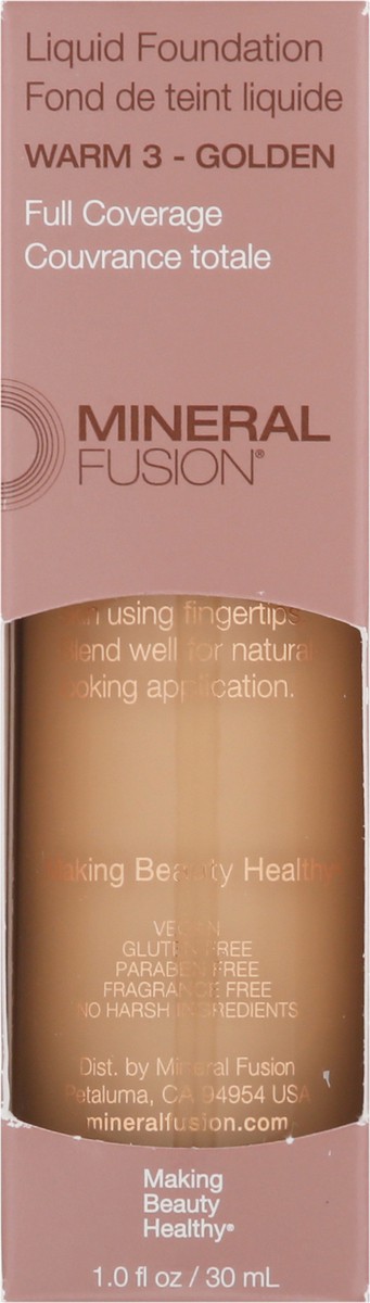 slide 7 of 12, Mineral Fusion Warm 3 - Golden Full Coverage Liquid Foundation 1.0 fl oz, 1 ct