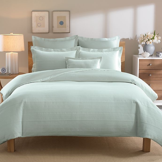 slide 1 of 1, Real Simple Linear Twin Duvet Cover - Aqua, 1 ct