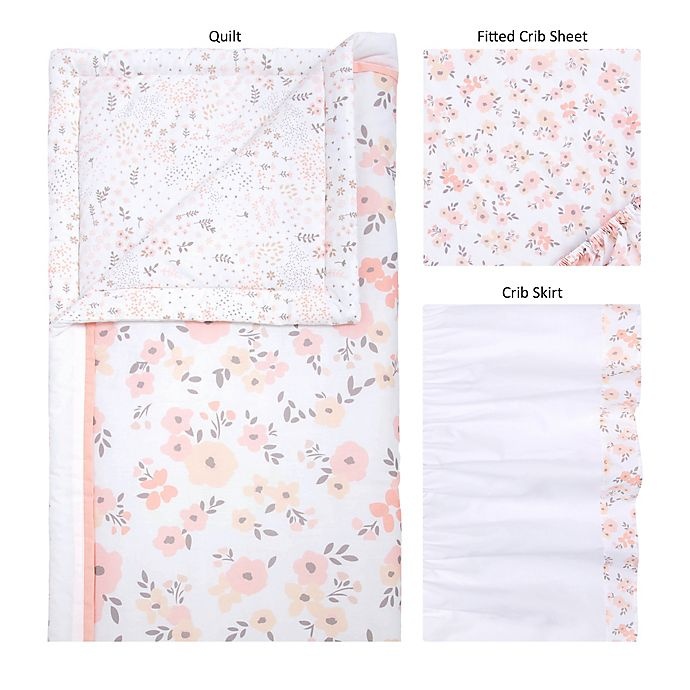 Trend Lab Blush Floral Crib Bedding Set Pink 3 ct Shipt