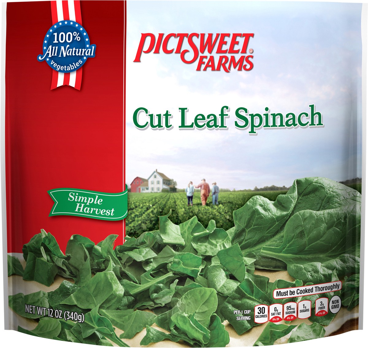 slide 3 of 3, PictSweet Leaf Spinach, 12 oz