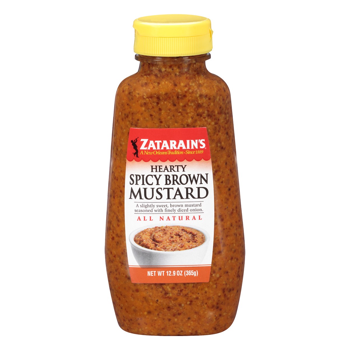 slide 1 of 10, Zatarain's Mustard Hearty Spicy Brown Mustard, 12.9 Oz, 12.9 oz