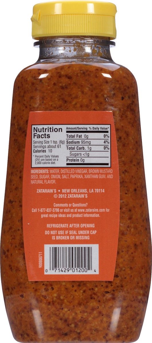 slide 10 of 10, Zatarain's Mustard Hearty Spicy Brown Mustard, 12.9 Oz, 12.9 oz