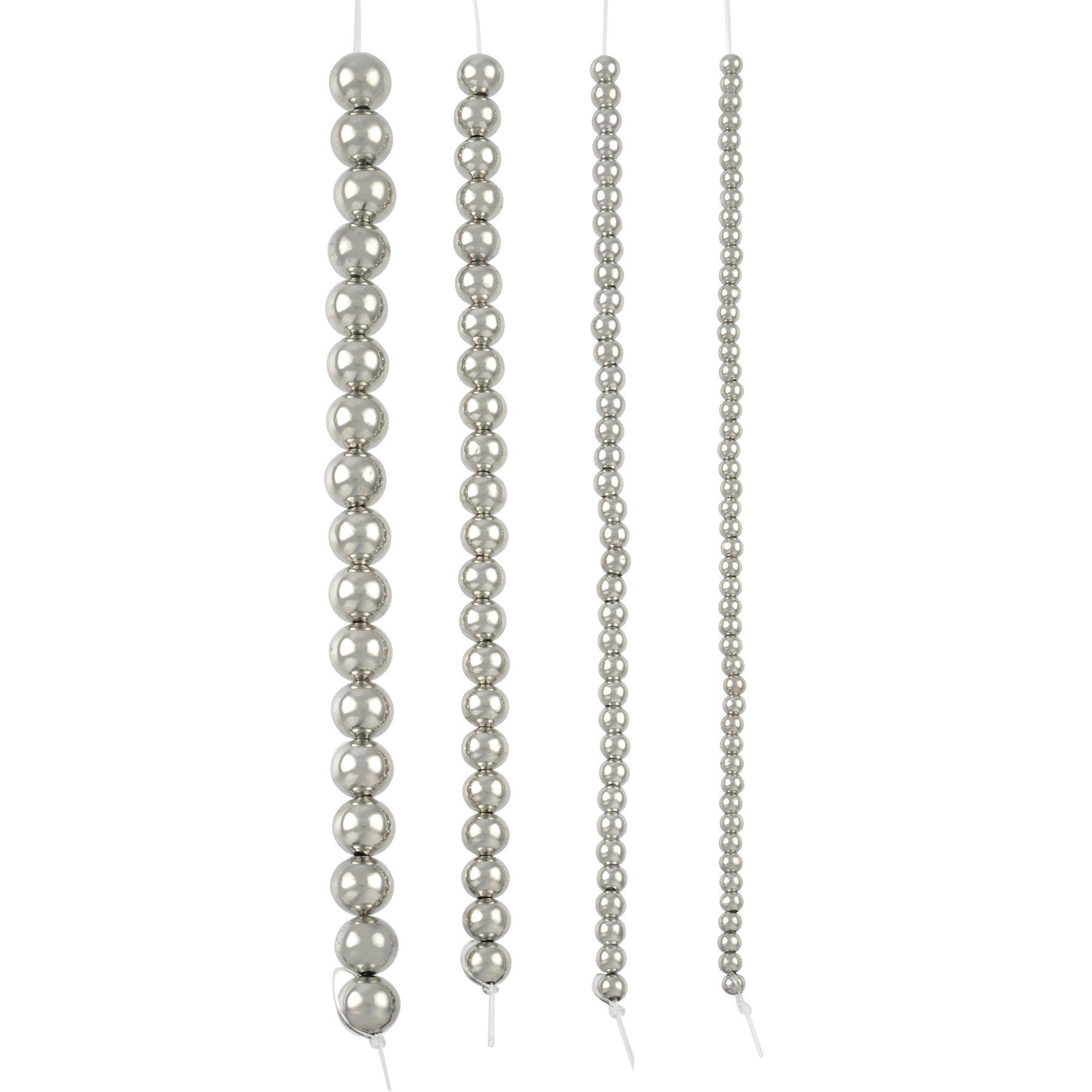 slide 3 of 3, Rhodium Metal Round Beads Mix, By Bead Landing, 2.5mm, 3.4mm, 5.5mm and 7.5mm