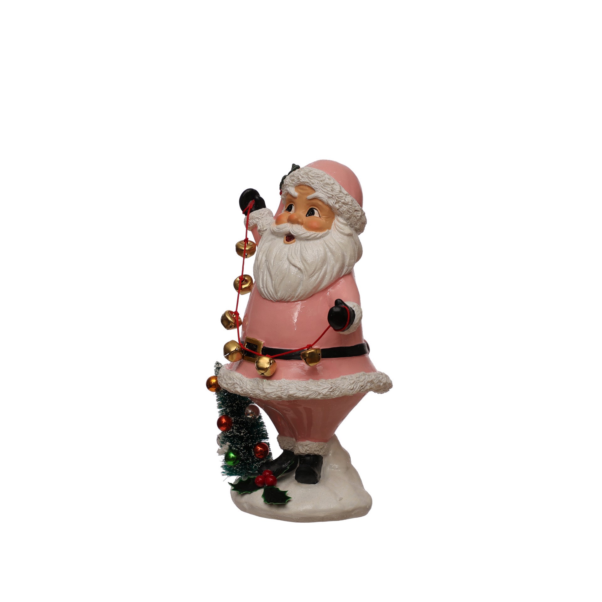 slide 2 of 3, 9.5" Pink Santa With Bells Tabletop Decor By Ashland, 9.5 in