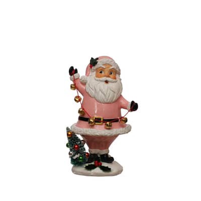 slide 1 of 3, 9.5" Pink Santa With Bells Tabletop Decor By Ashland, 9.5 in
