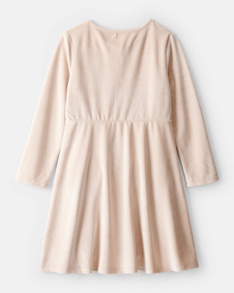 slide 2 of 3, Oshkosh Girls Cozy Rib Dress - Cream Beige 7, 1 ct