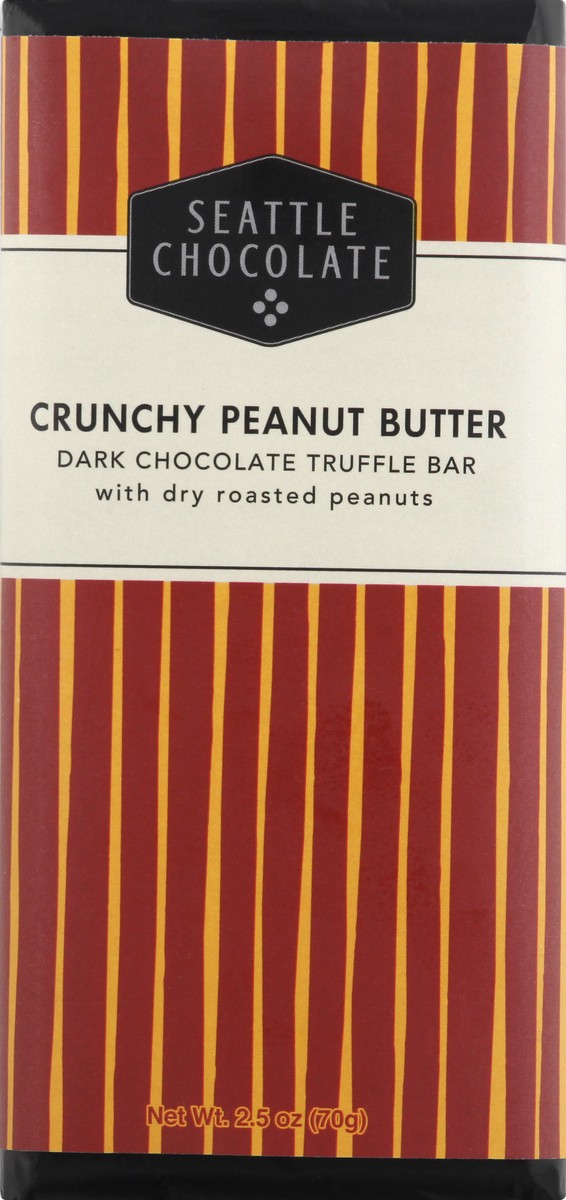 slide 3 of 8, Seattle Chocolate Dark Chocolate Crunchy Peanut Butter Truffle Bar 2.5 oz, 2.5 oz