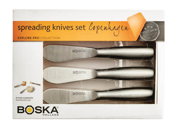 slide 1 of 1, Boska Spreading Knife Set Mini Copenhagen, 3 ct