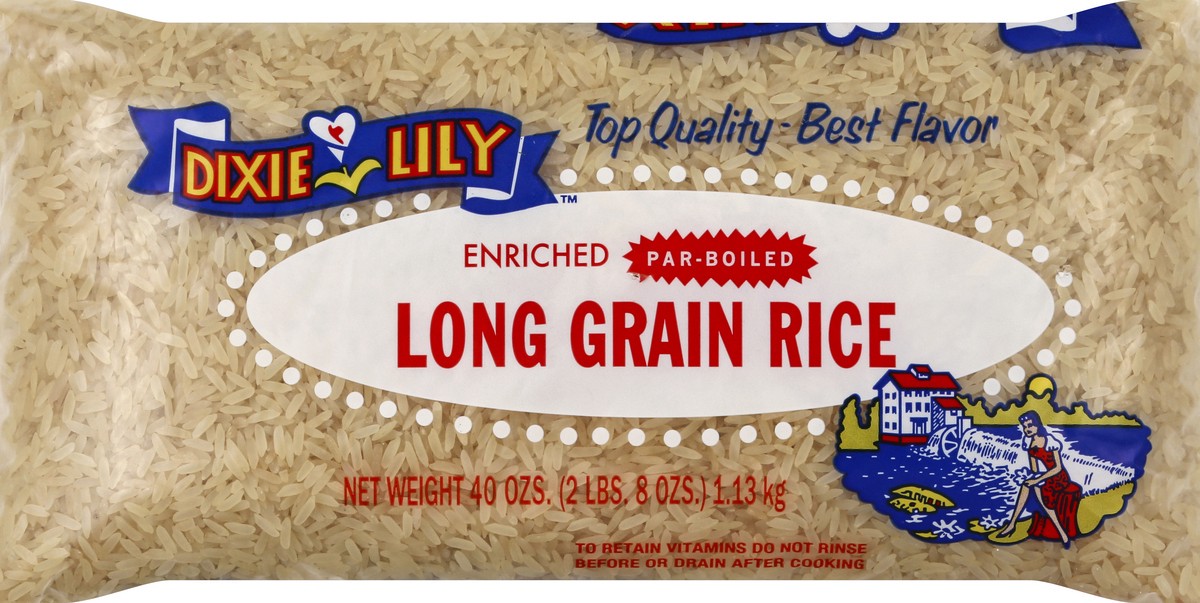 slide 5 of 5, Dixie Lily Parboil Rice, 40 oz