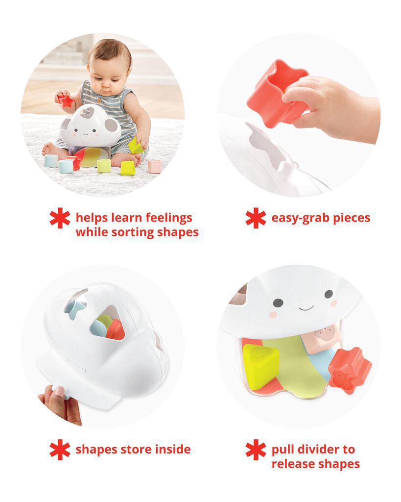 slide 13 of 15, Skiphop Silver Lining Cloud Feelings Shape Sorter Baby Toy Multi NS, 1 ct