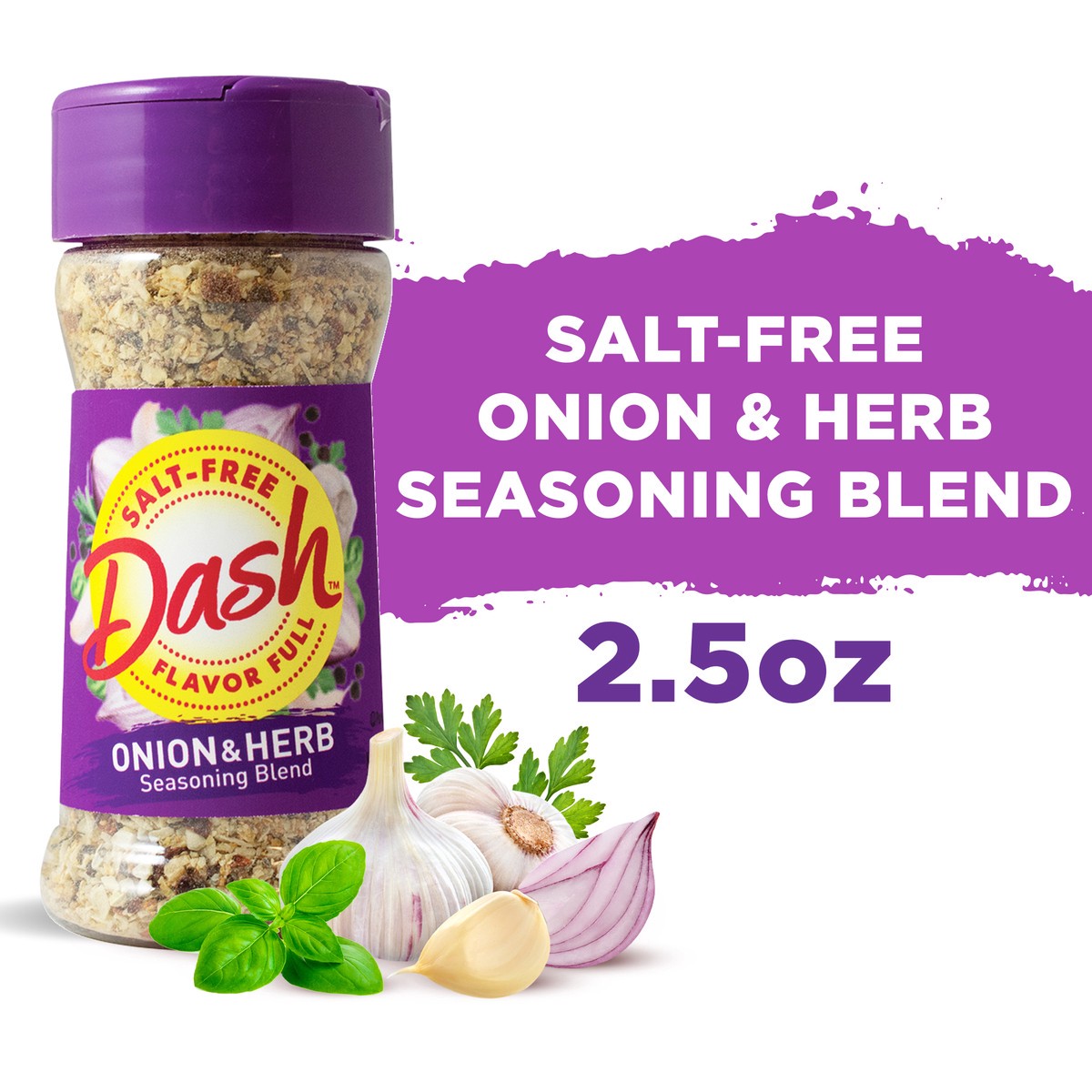 slide 5 of 11, Dash Onion & Herb Seasoning Blend, Salt-Free, Kosher, 2.5 oz, 2.5 oz