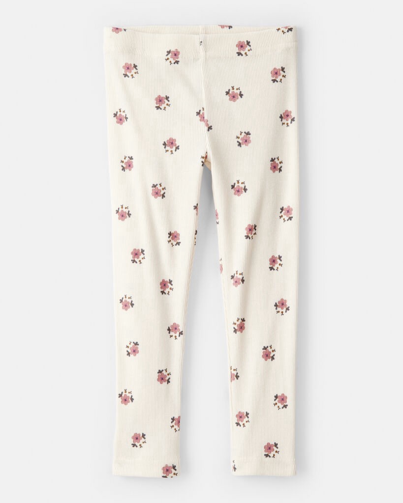 slide 4 of 4, Carter's Carters Toddler Girl Quilted Quarter-Zip & Floral Legging Set - Cream Cream 4T, 1 ct