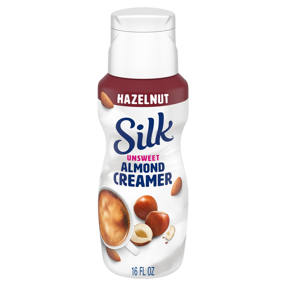 slide 1 of 5, Silk Hazelnut Unsweet Almond Creamer, 16 fl oz