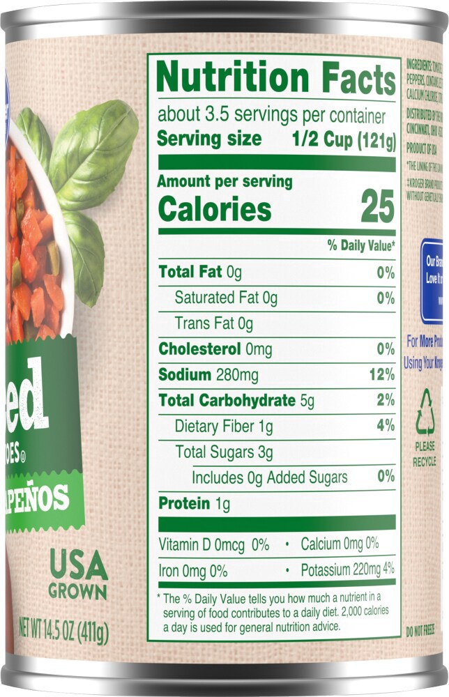 slide 6 of 6, Kroger Petite Diced Tomatoes With Green Chilies, 14.5 oz