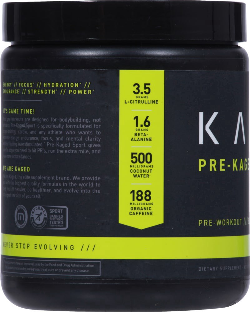 slide 2 of 4, Kaged Pre-Kaged Sport Blue Raspberry Pre-Workout, 9.24 oz