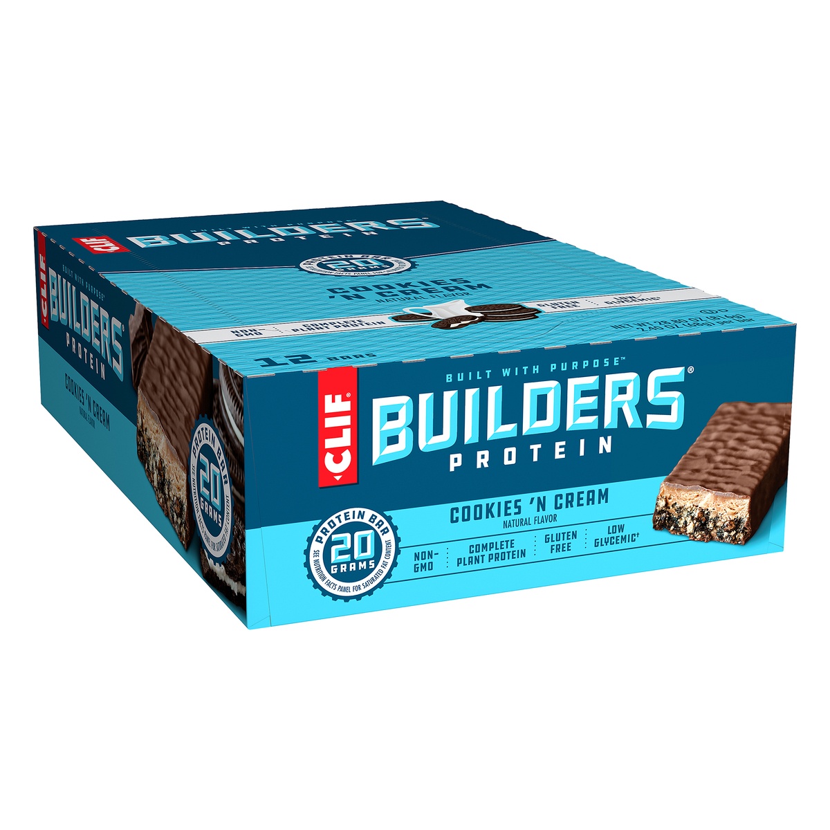 slide 2 of 10, CLIF Protein Builder Bar Cookie Creme Case, 12 ct