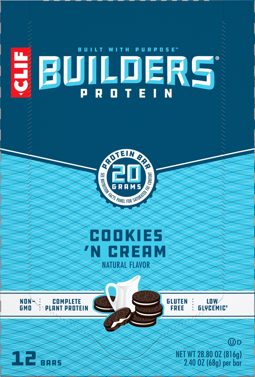 slide 6 of 10, CLIF Protein Builder Bar Cookie Creme Case, 12 ct