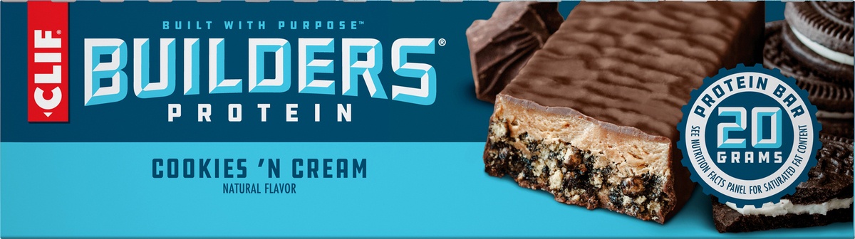 slide 7 of 10, CLIF Protein Builder Bar Cookie Creme Case, 12 ct