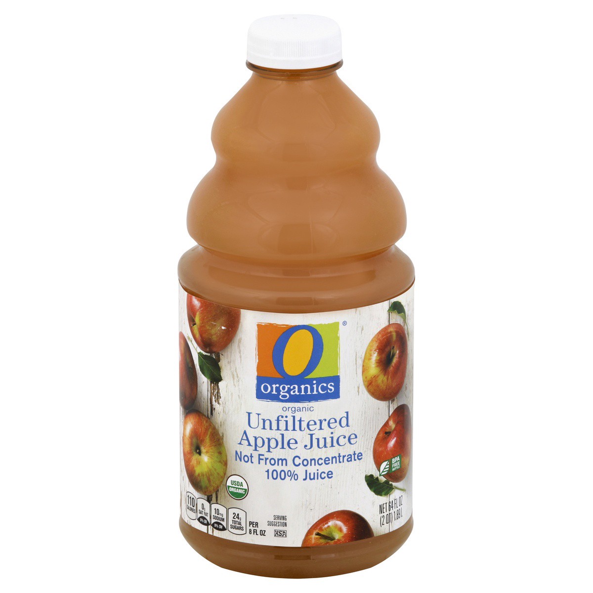 slide 1 of 4, O Organics 100% Juice Organic Unfiltered Apple, 
