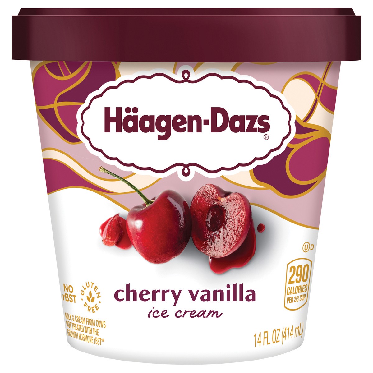 slide 1 of 7, Häagen-Dazs Cherry Vanilla Ice Cream, 14 Oz., 14 fl oz