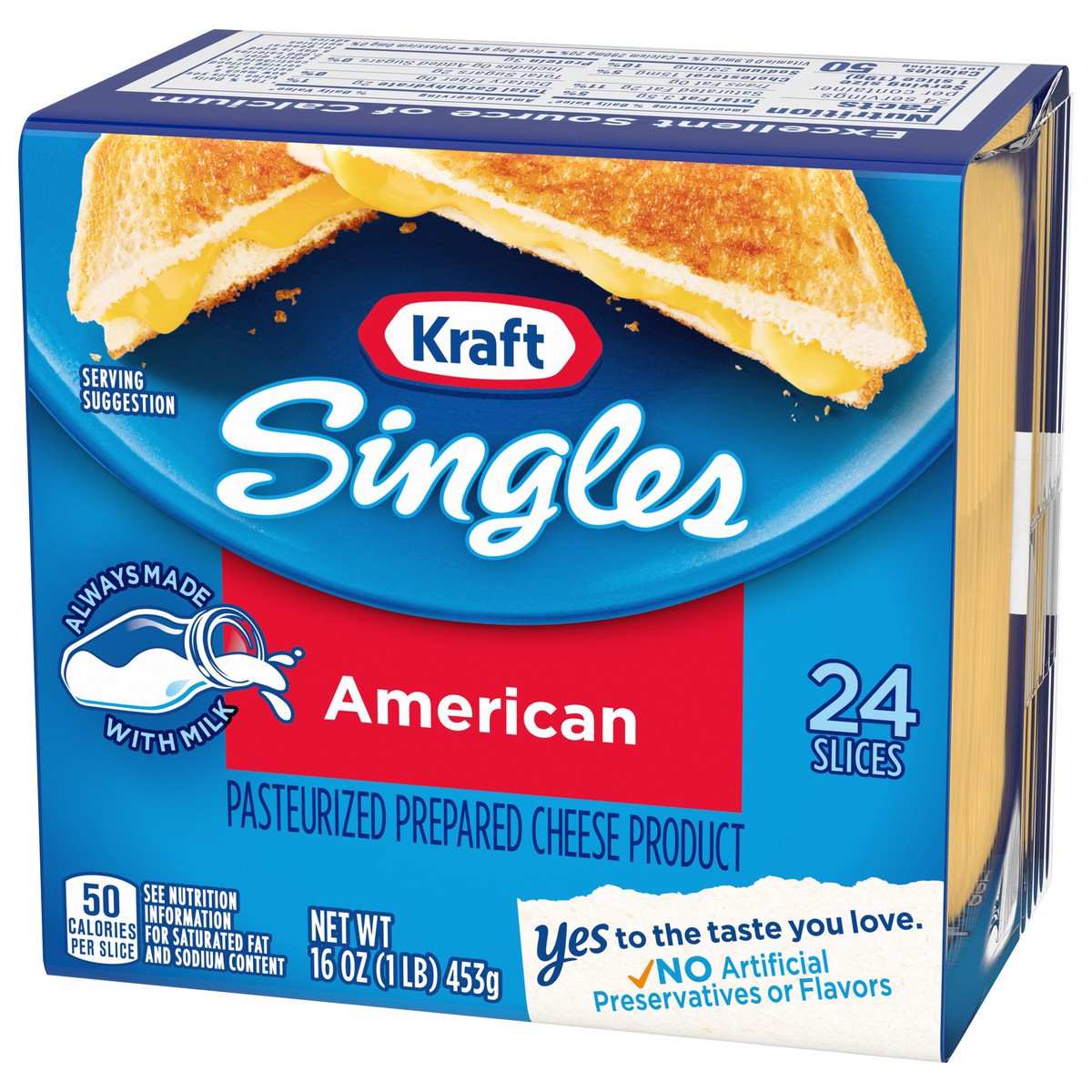 slide 6 of 9, Kraft Cheese Slices, American, 24 ct