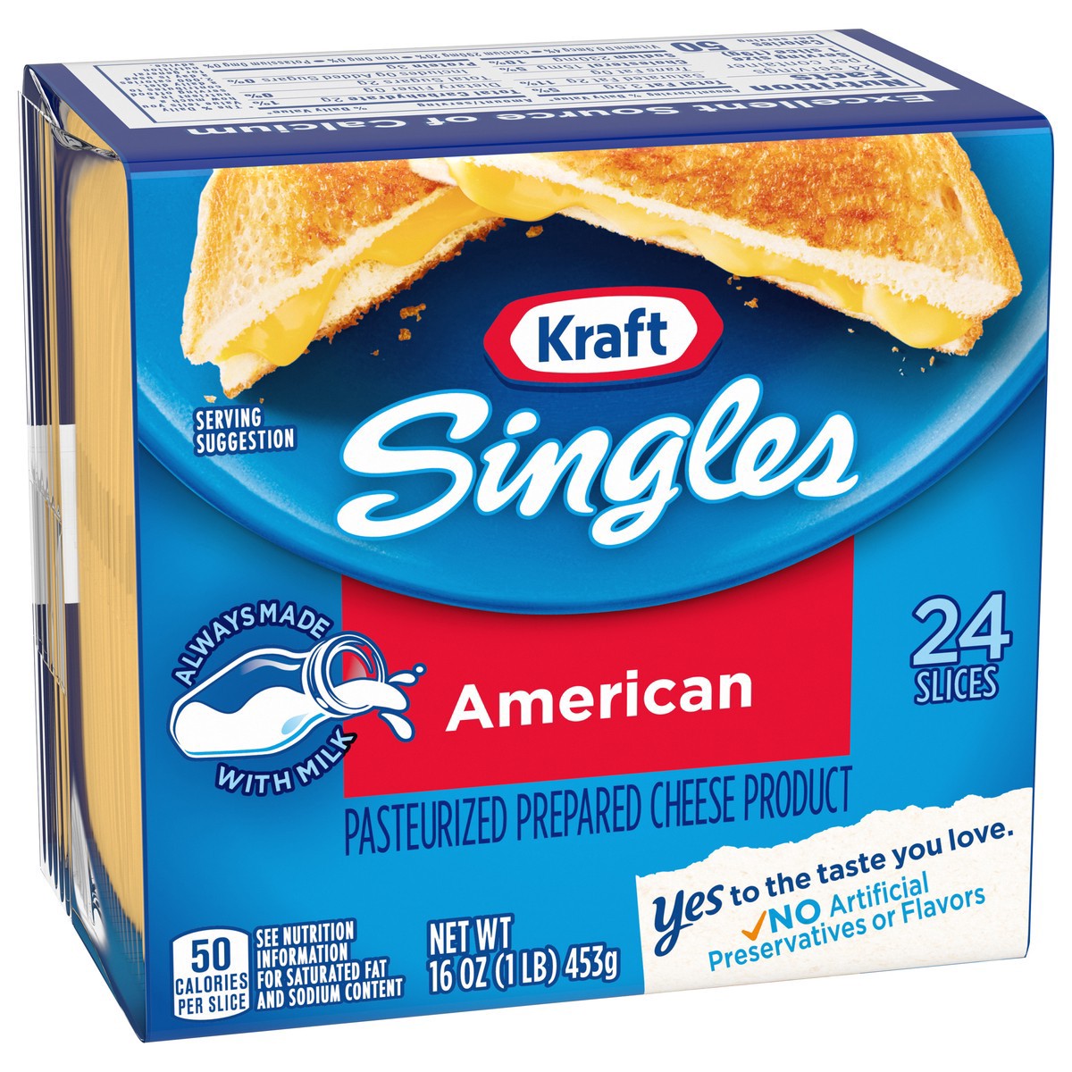 slide 7 of 9, Kraft Cheese Slices, American, 24 ct
