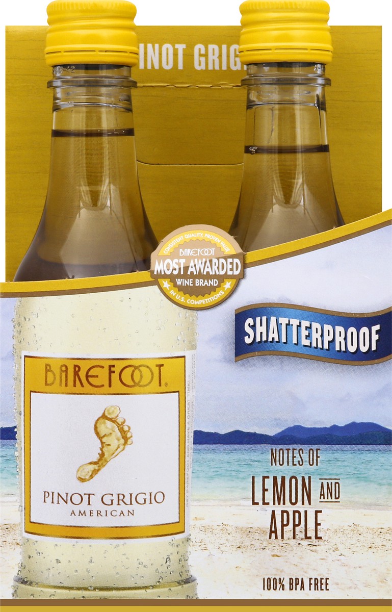 slide 9 of 9, Barefoot White Wine, 187 ml