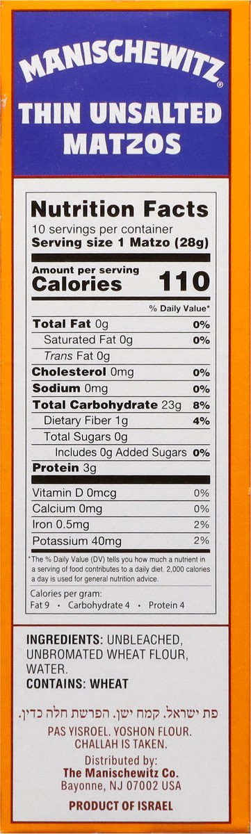 slide 12 of 13, Manischewitz Thin Unsalted Matzos 10 oz, 10 oz