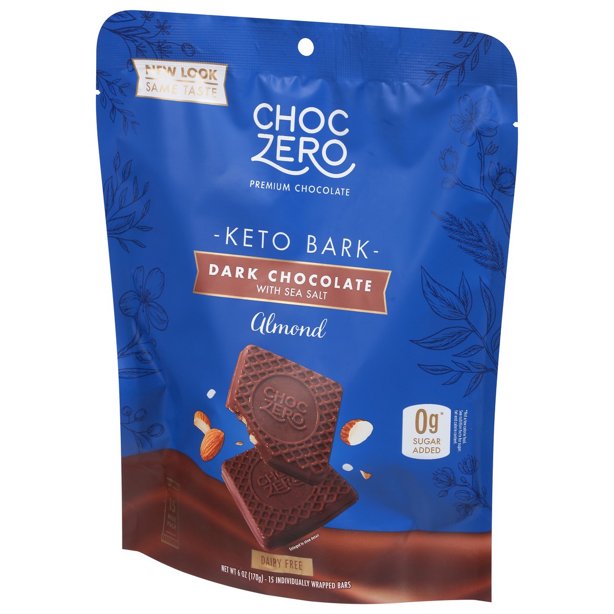 slide 3 of 11, ChocZero Dark Chocolate with Sea Salt Almonds, 6 oz