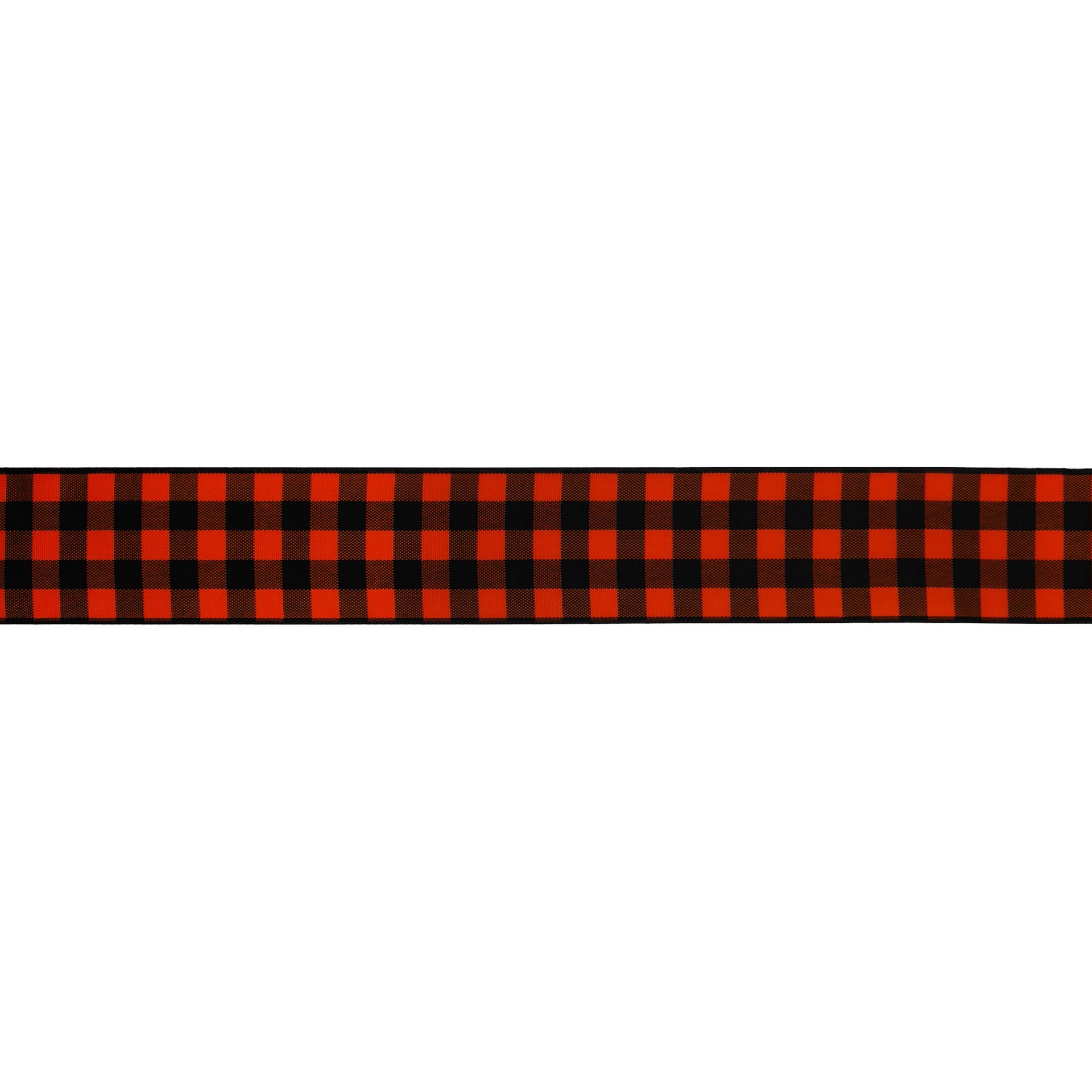 slide 2 of 3, 1.5" X 10yd. Black & Orange Gingham Wired Ribbon By Celebrate It Halloween, 1.5 in x 10 yd