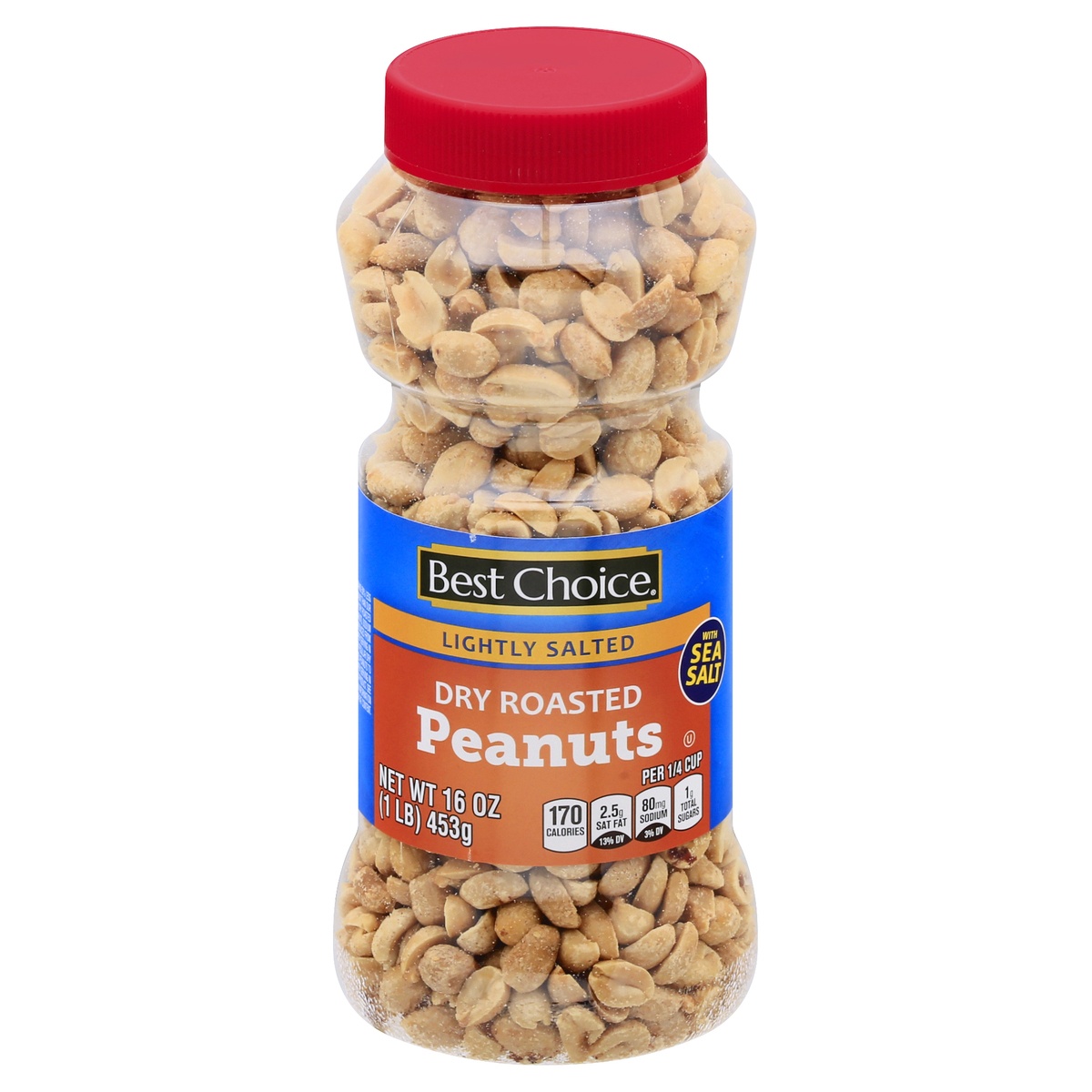 slide 1 of 1, Best Choice Lightly Salted Roasted Peanuts, 16 oz